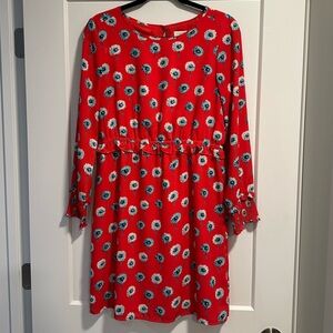 J. Crew Red Floral Dress